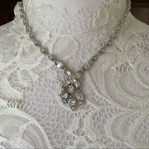 Bogoff rare vintage necklace and earrings set icy rhinestones